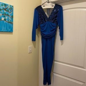 VINTAGE JCPenney Blue Sequin jumpsuit